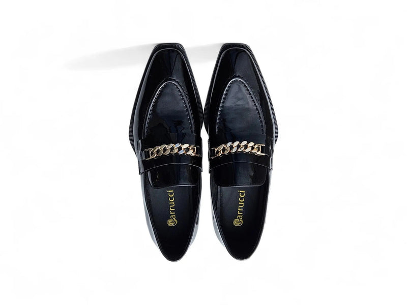 Carrucci Amber Patent Leather Chain Loafers