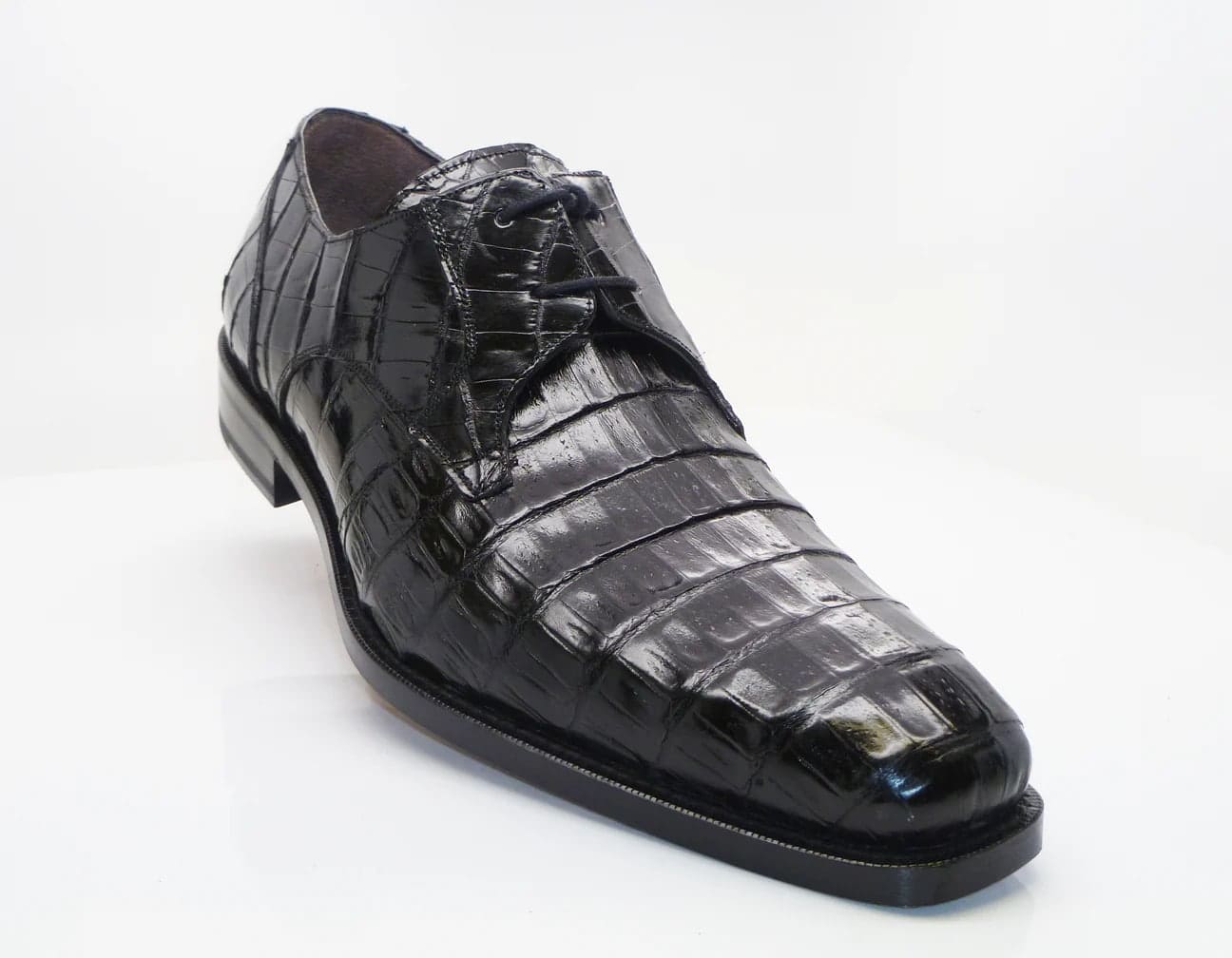 Mezlan Anderson Men's Crocodile Oxford – Black | Exotic Plain Toe Dress Shoe
