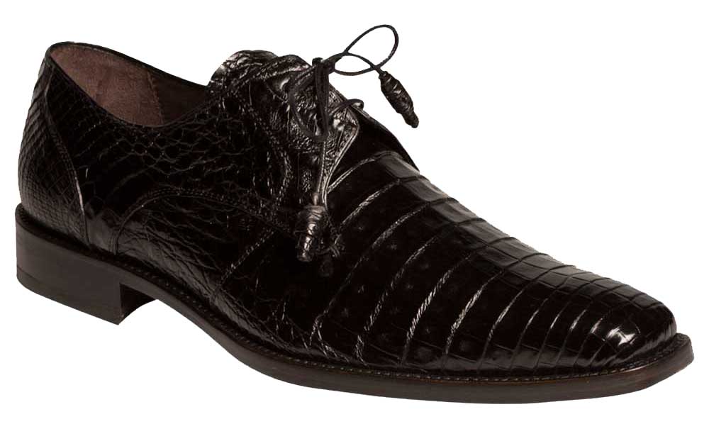 Mezlan Anderson Men's Crocodile Oxford – Black | Exotic Plain Toe Dress Shoe