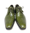 Mezlan Anderson Men's Crocodile Oxford – Olive | Exotic Plain Toe Dress Shoe