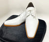 Mezlan Anderson Men's Crocodile Oxford – White | Genuine Exotic Leather Dress Shoe