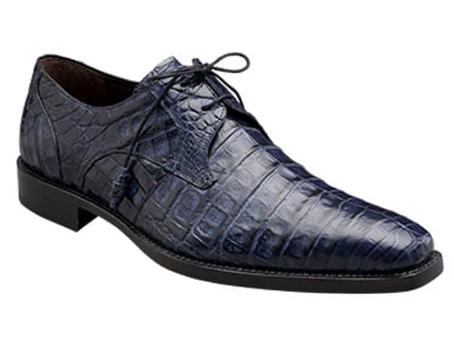 Mezlan Anderson Men's Exotic Crocodile Oxford – Blue | Plain Toe Dress Shoe