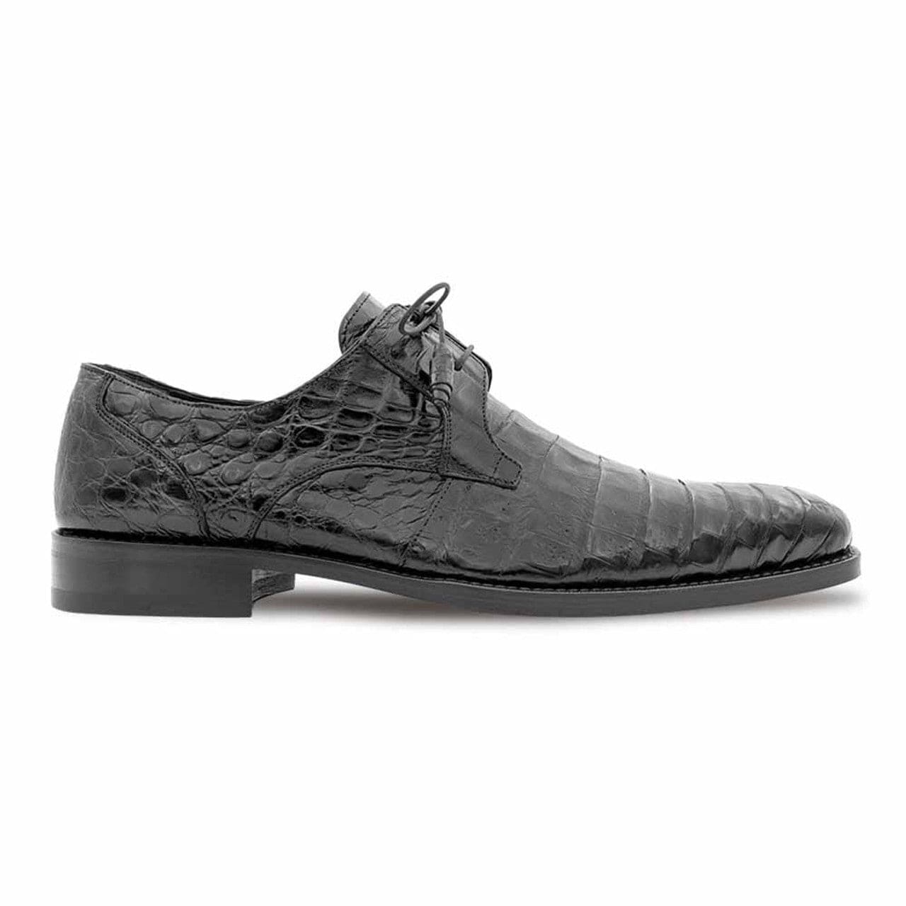 Men’s Anderson Black Genuine Crocodile Lace-Up Shoes by Mezlan – Exotic Luxury Made in Spain