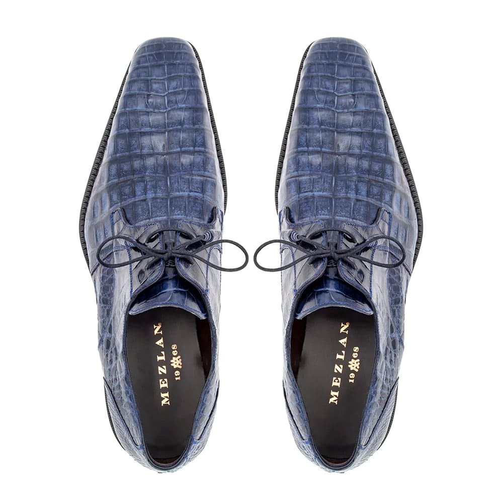 Mezlan Genuine Crocodile Derby Shoes – Men’s Exotic Leather Dress Shoes On Sale