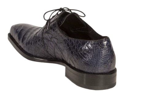 Anderson Blue Genuine Crocodile Lace-Up by Mezlan – Exotic Blucher Dress Shoe, Made in Spain