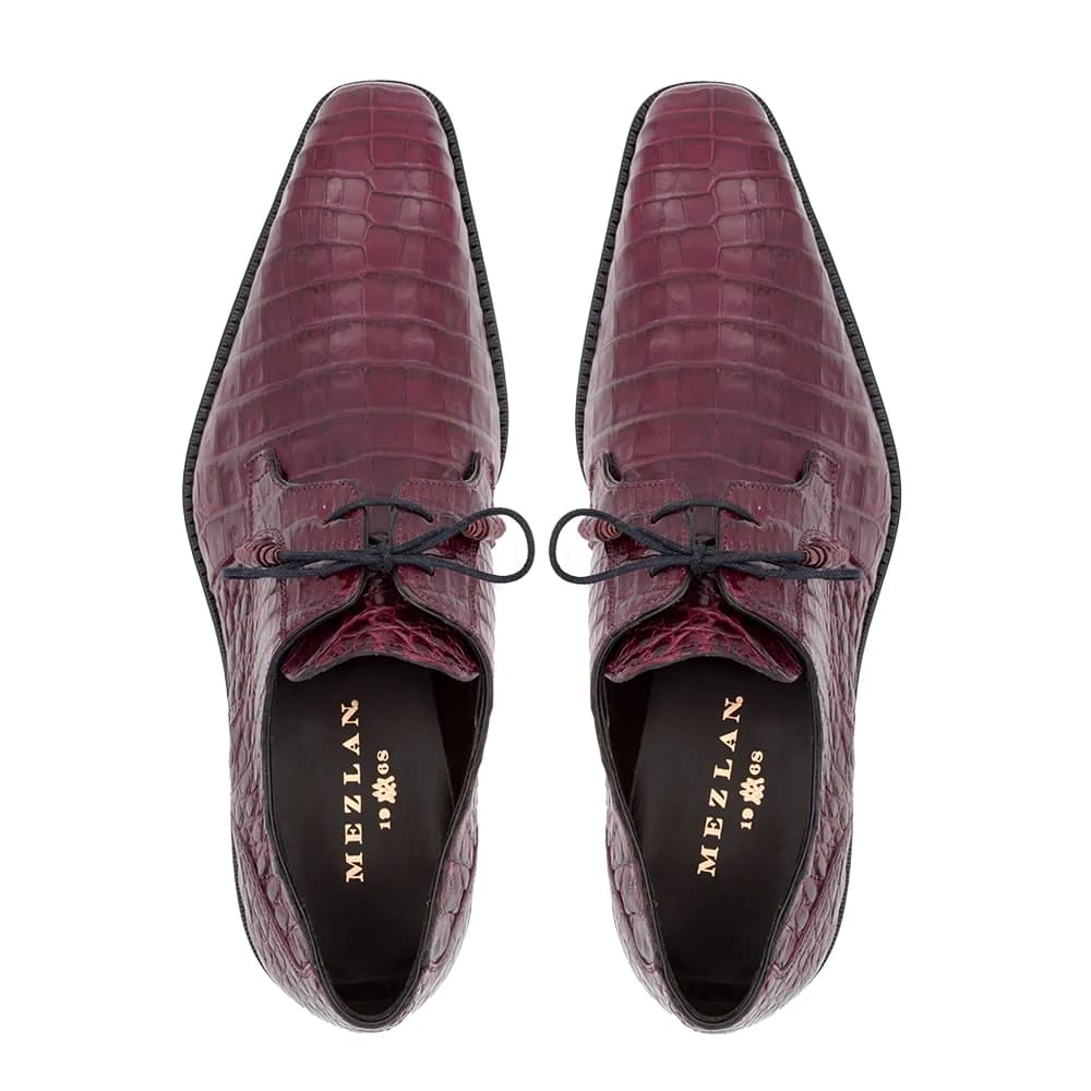 Mezlan Genuine Crocodile Derby Shoes – Men’s Exotic Leather Dress Shoes On Sale