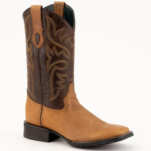 Ferinni Boot - Mens Dress Cowboy Boot - Ferrini Men's Kingston Rubber Sole Boots Handcrafted - Antique Saddle