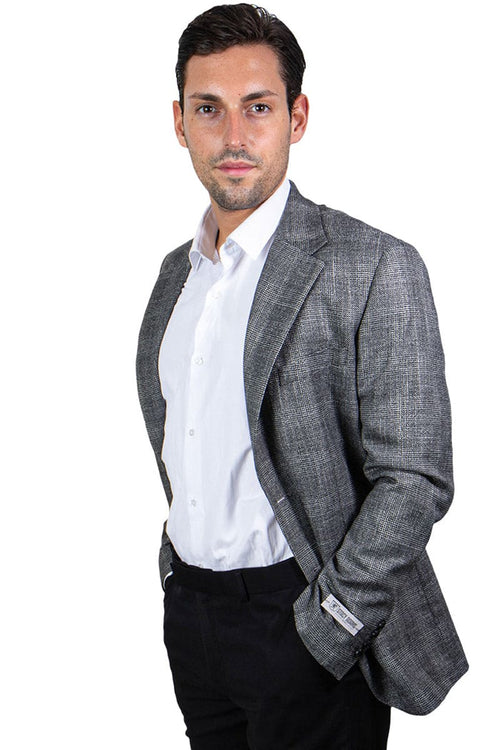 "Mens Stacy Adams Suit - Stacy Adams Suit Men's Glen Plaid Two Button Sport Coat Blazer - Grey"