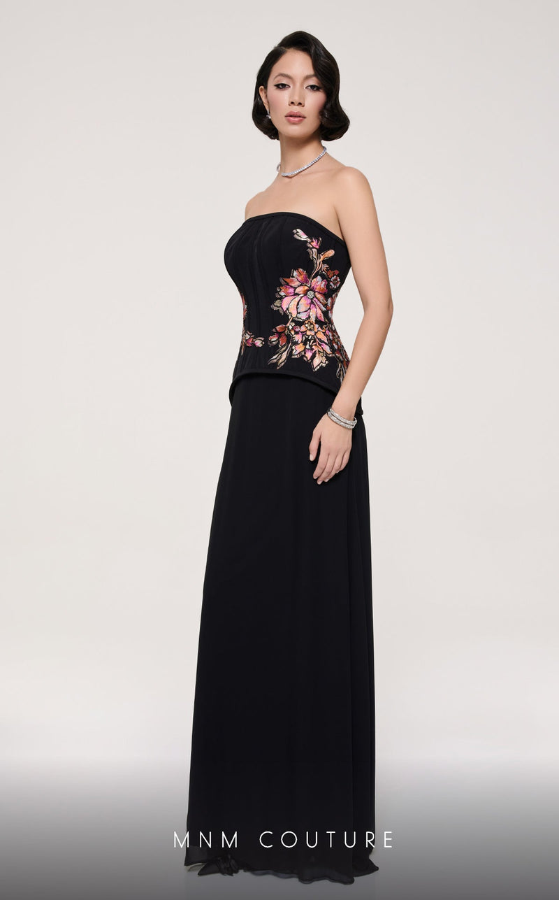 MNM Couture B1117 Off-Shoulder Black Evening Gown – Size 4