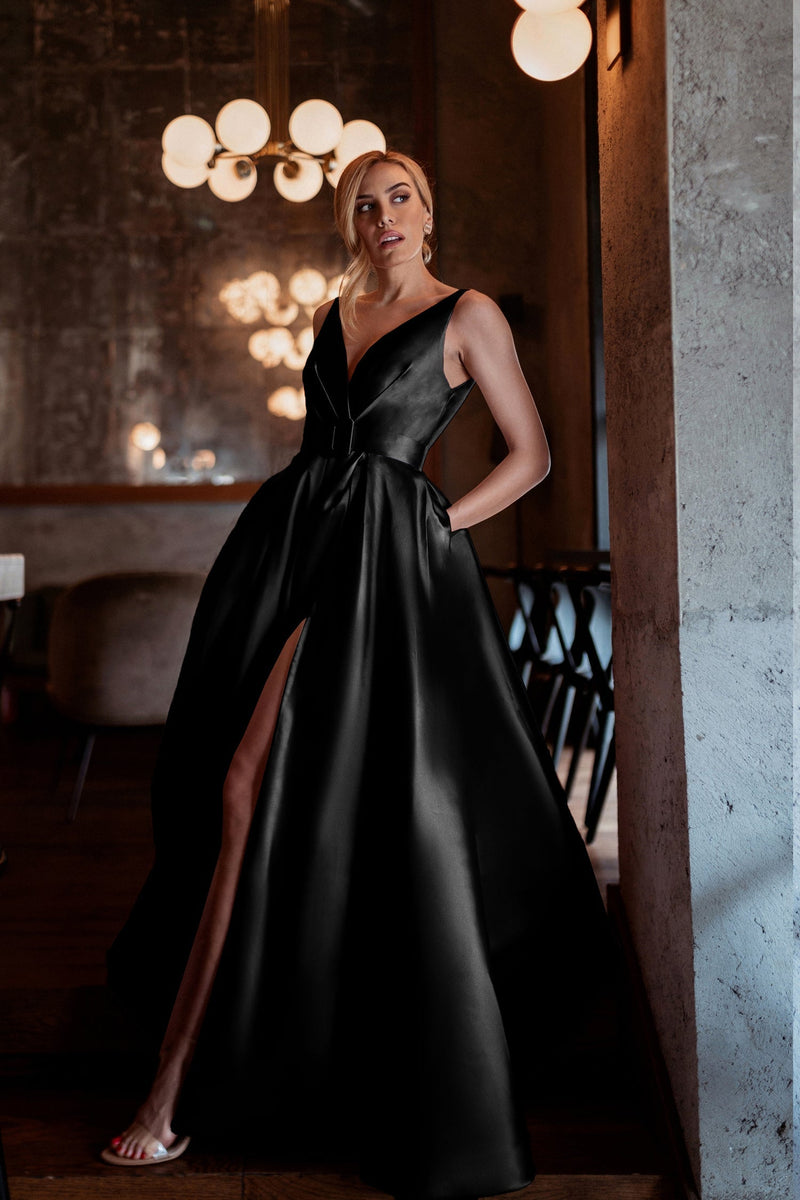 Tina Holly BB209 Prom A-Line Pockets Evening Mikado Dress