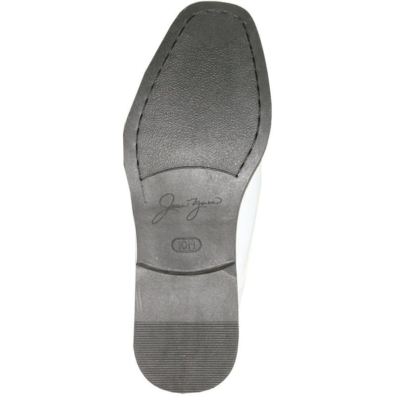 Bravo Mens Classic Formal Shiny Patent Tuxedo Shoe in White