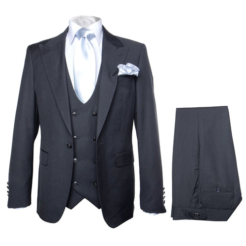 Rossi Man BOND RM1779 Slim Fit 3-Piece Black Suit – Tailored Formalwear for Men