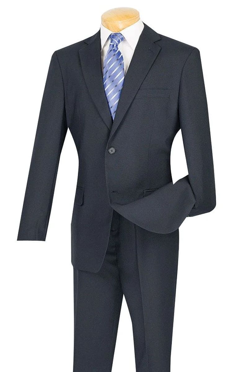Men'S Dark Navy 2 Button Jacket Tailor Fit Suit