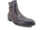 Basket Weave Leather Buckle Ankle Boots for Men