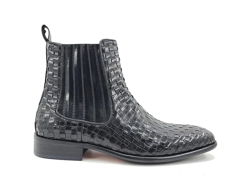 Carrucci Basket Weave Leather Chelsea Boot