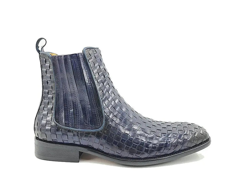 Carrucci Basket Weave Leather Chelsea Boot