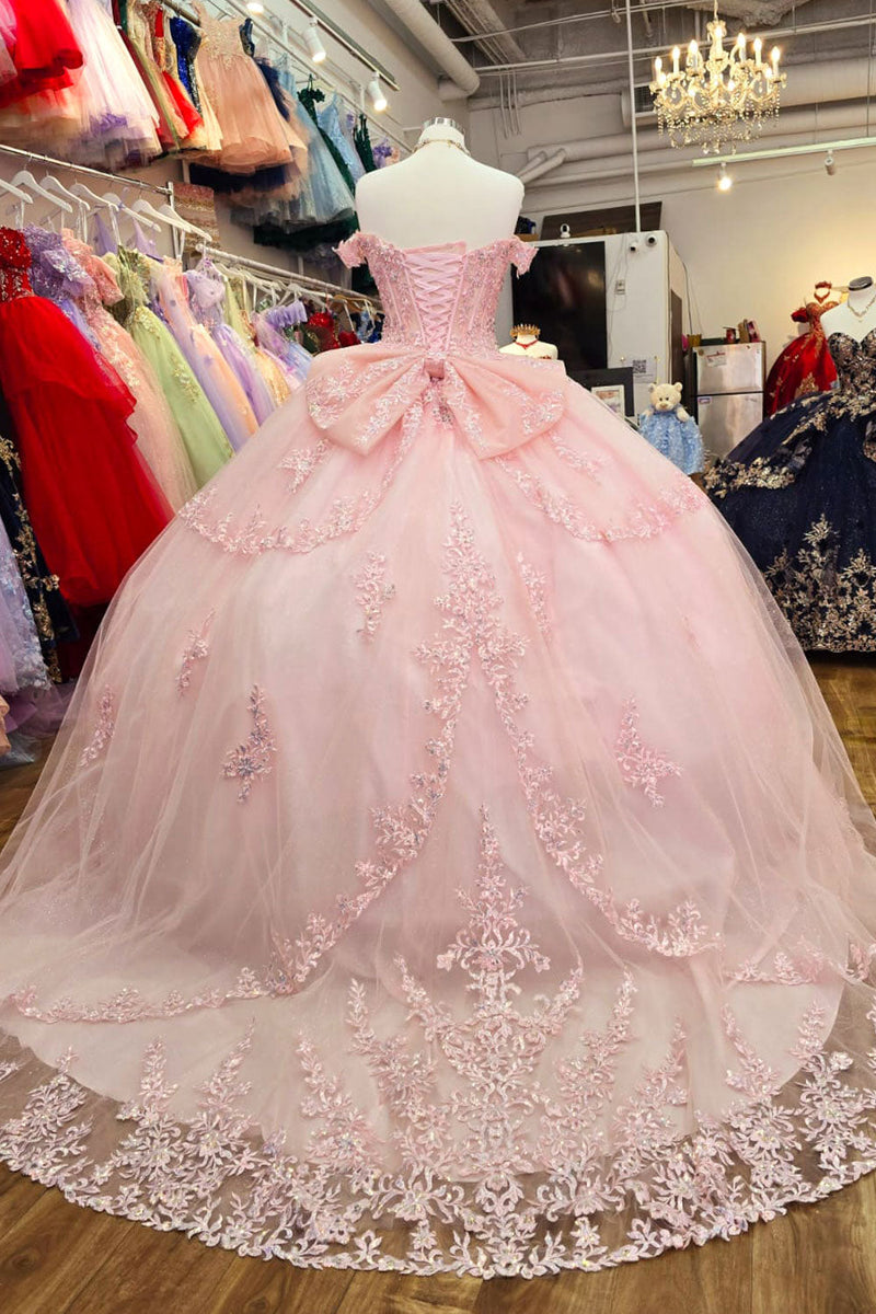 Off Shoulder Corset Ball Gown by Bella Princess PQ1060