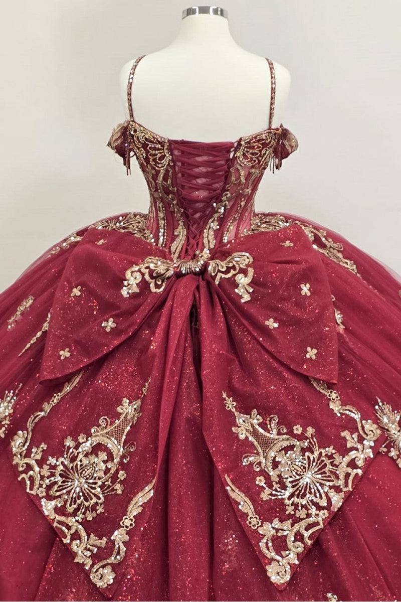 Beaded Off Shoulder Ball Gown by Bella Princess PQ1090