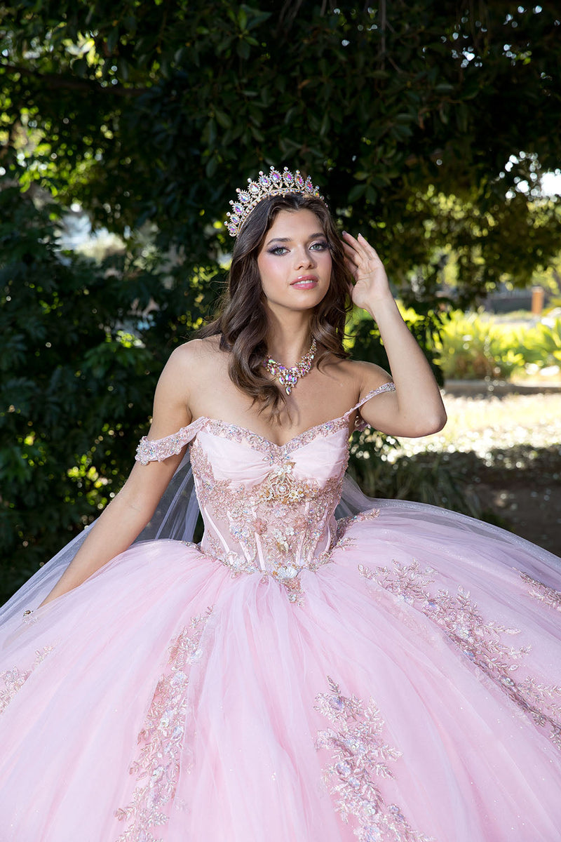Off Shoulder Corset Ball Gown by Bella Princess PQ1061