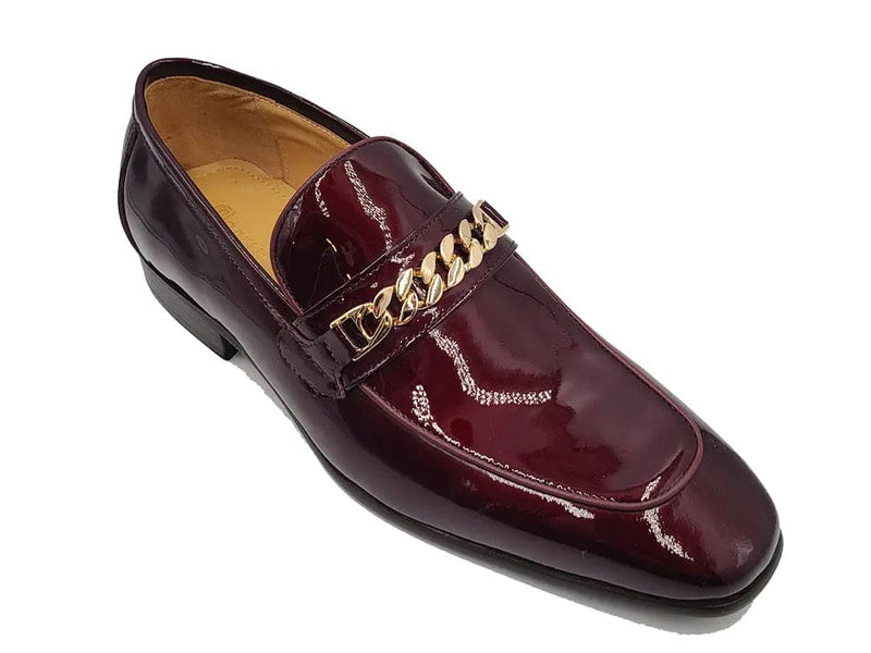 Carrucci Beveled Squared Toe Patent Leather Loafer