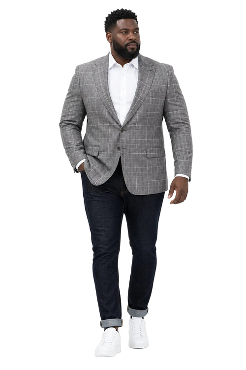 Stacy Adams Men's Hybrid Fit Sport Coat - Windowpane Plaid