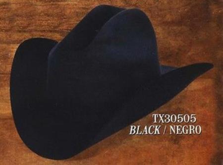 Tejana Cowboy Western Hat 4X Felt Hats Black