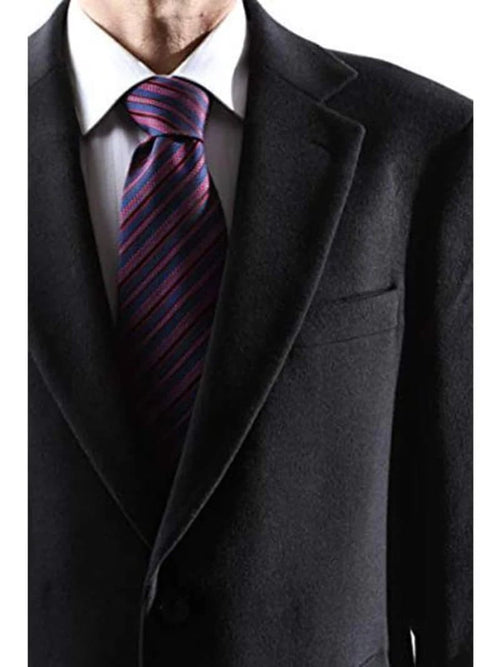 Mens Black Overcoat - Men's Caravelli Two Button 3/4 Length Black Long Men's Car Coat Dress Topcoat - Winter Coat