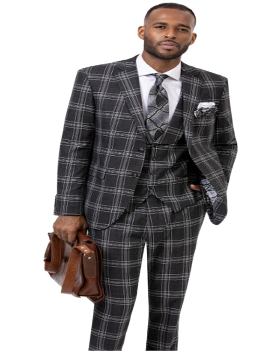 Black Windowpane Suit