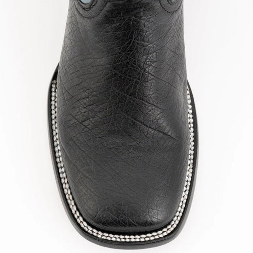 Ferinni Boot - Mens Dress Cowboy Boot - Ferrini Men's Morgan Smooth Ostrich Square Toe Boots Handcrafted - Black