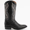 Ferinni Boot - Mens Dress Cowboy Boot - Ferrini Men's Taylor Lizard Round Toe Handcrafted - Black in Black