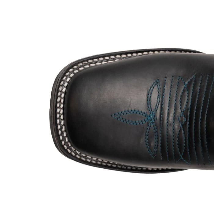 Ferinni Boot - Mens Dress Cowboy Boot - Ferrini Men's Maverick Leather Boots Handcrafted - Black in Black Color