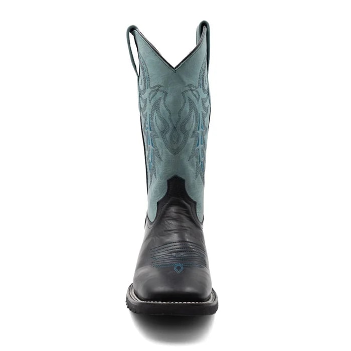 Ferinni Boot - Mens Dress Cowboy Boot - Ferrini Men's Maverick Leather Boots Handcrafted - Black in Black Color