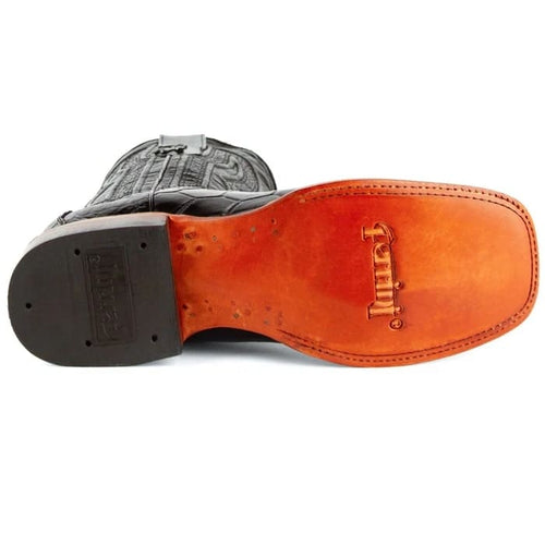 Ferinni Boot - Mens Dress Cowboy Boot - Ferrini Men's Stallion Alligator Belly Boots Square Toe Black in Black