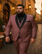 Men's Mauve Pink Tuxedo Suit – 3-Piece Slim Fit with Black Satin Shawl Lapel