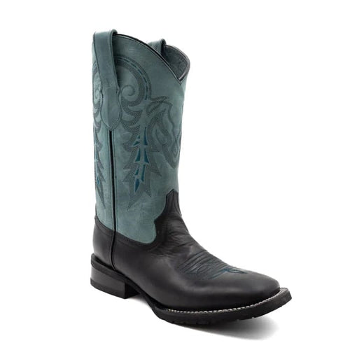 Ferinni Boot - Mens Dress Cowboy Boot - Ferrini Men's Maverick Leather Boots Handcrafted - Black in Black Color