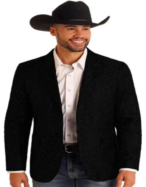 Western Blazers - Saco Vaquero Para Hombre - Paisley Blazer in Navy