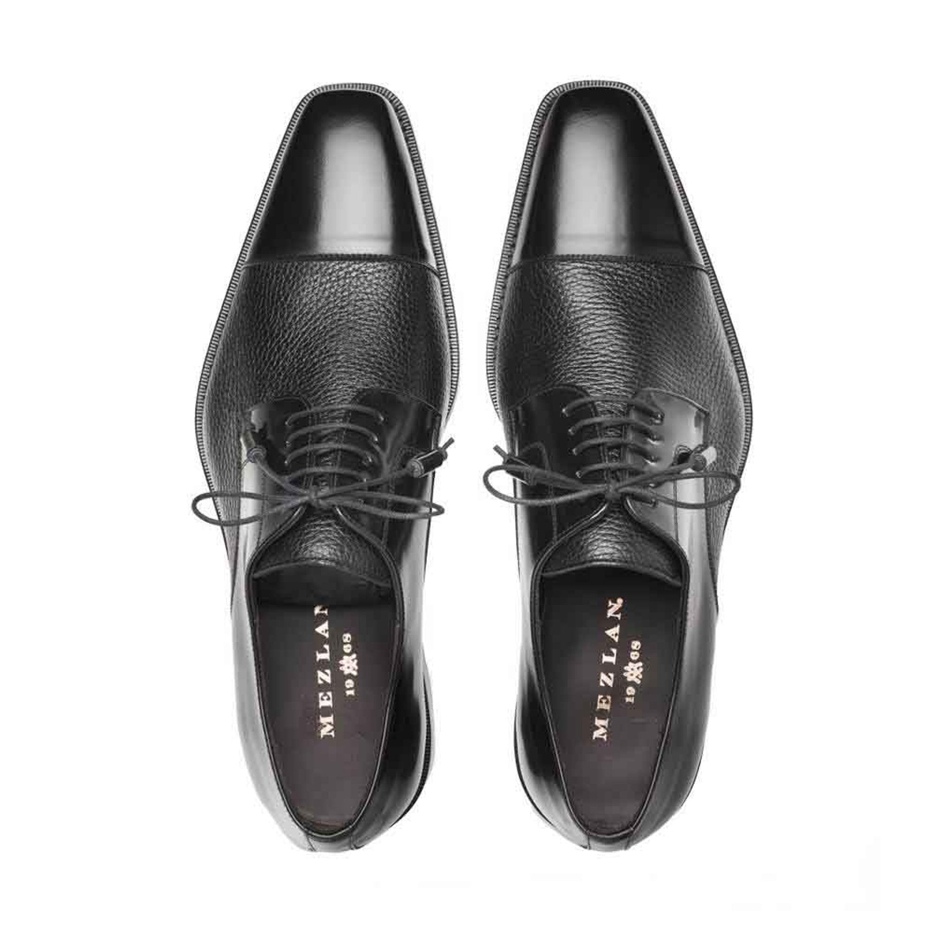 Mezlan Soka Men’s Oxford – Black Genuine Deerskin Leather Dress Shoe, Handmade in Spain