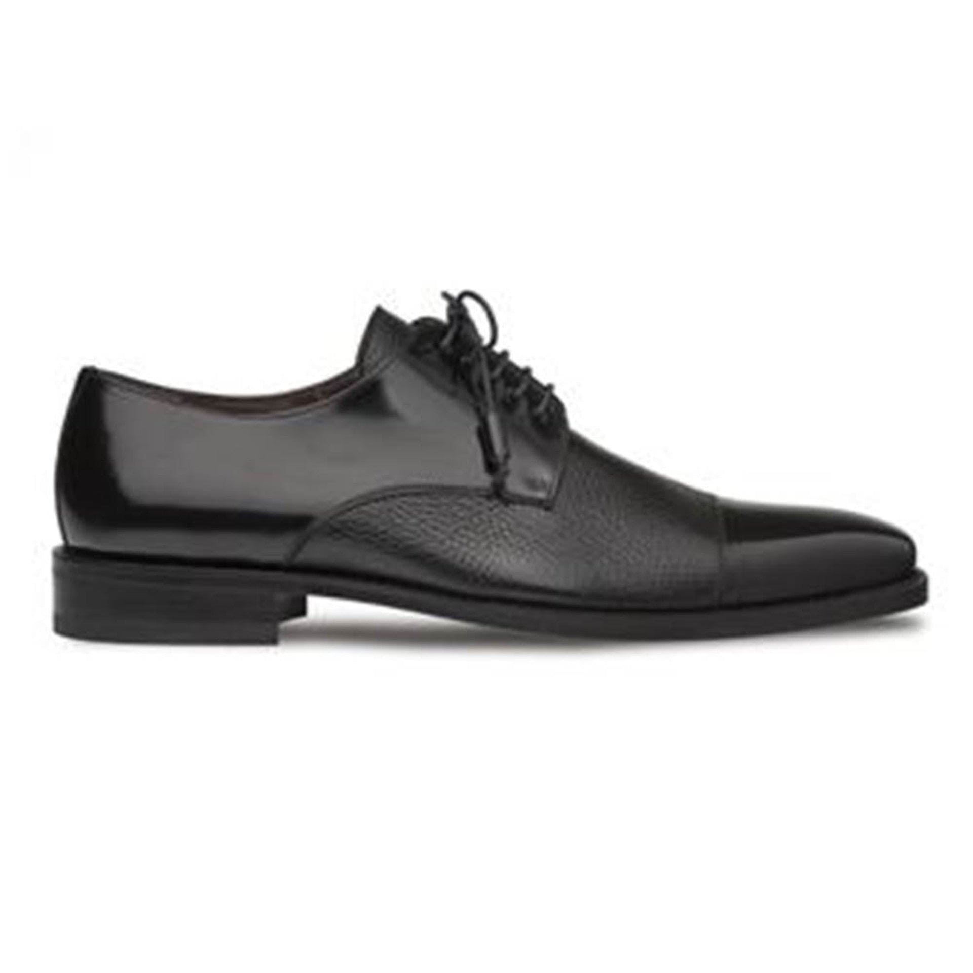 Mezlan Soka Men’s Oxford – Black Genuine Deerskin Leather Dress Shoe, Handmade in Spain