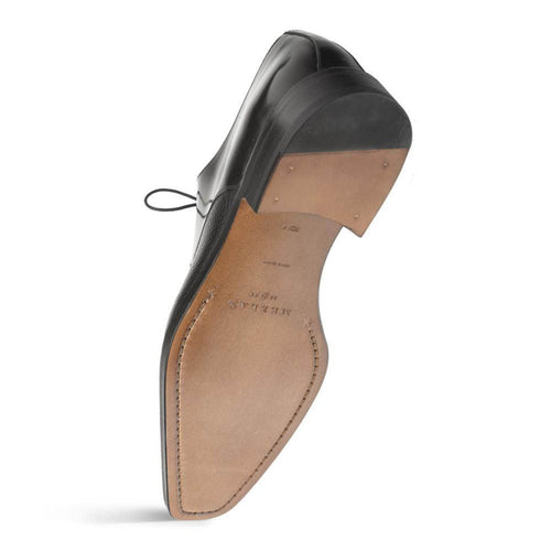 Mezlan Soka Men’s Oxford – Black Genuine Deerskin Leather Dress Shoe, Handmade in Spain