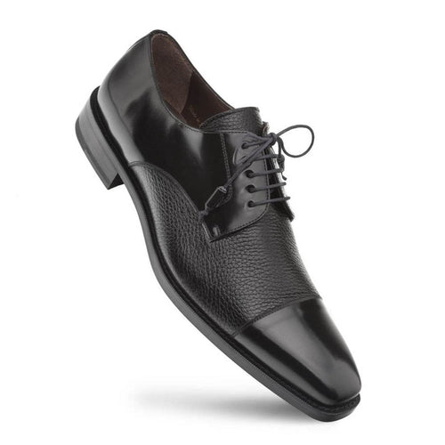Mezlan Soka Men’s Oxford – Black Genuine Deerskin Leather Dress Shoe, Handmade in Spain