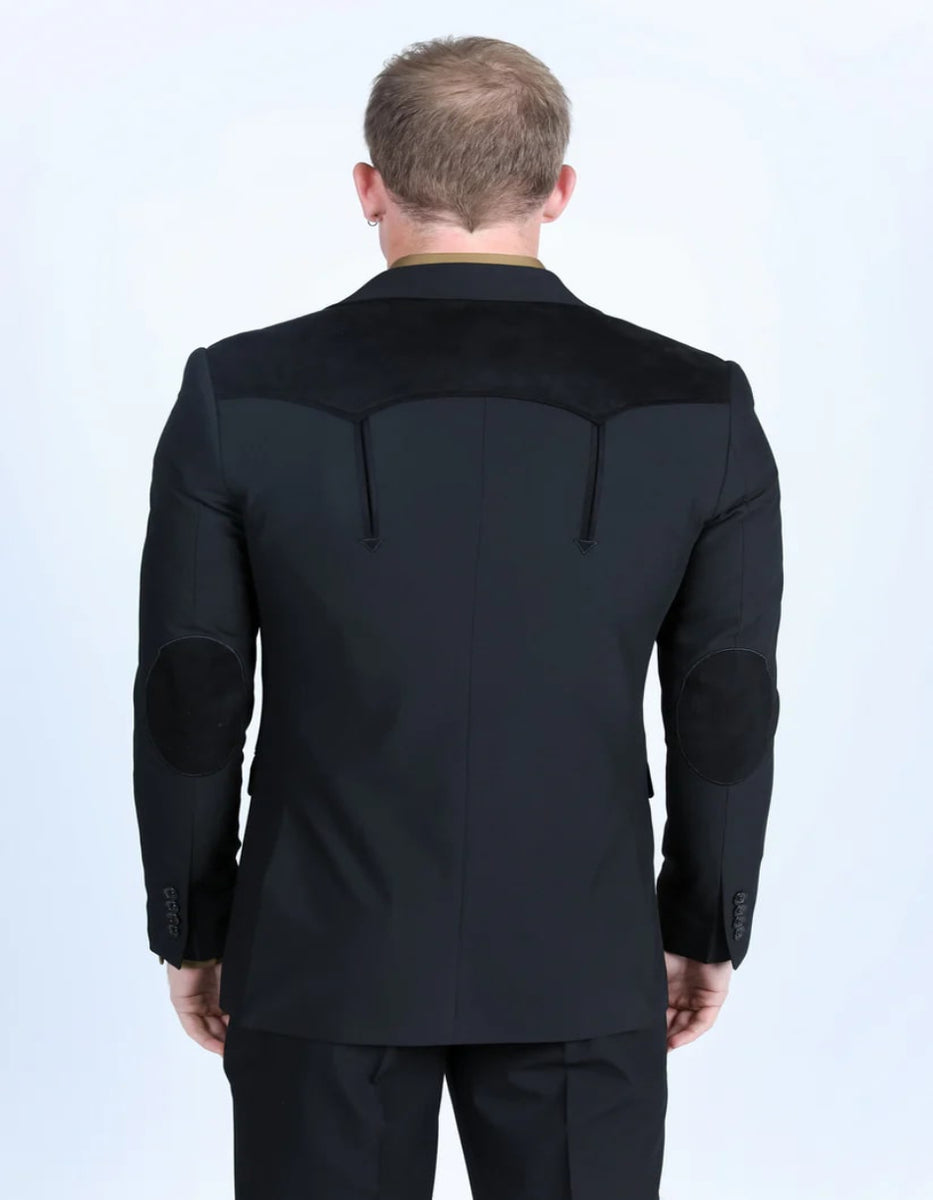 Western Style Brown Suit for Men – Refined Fit with Elbow Patch Accents main image 0