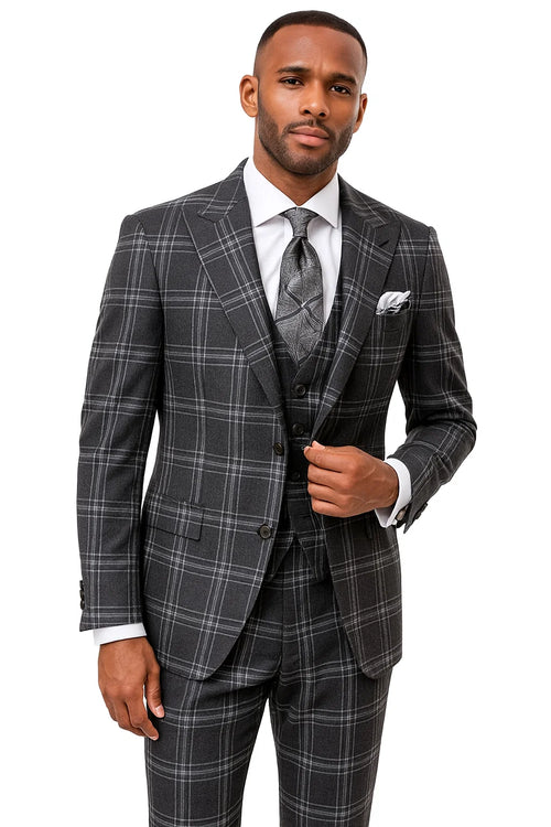 Black Windowpane Suit