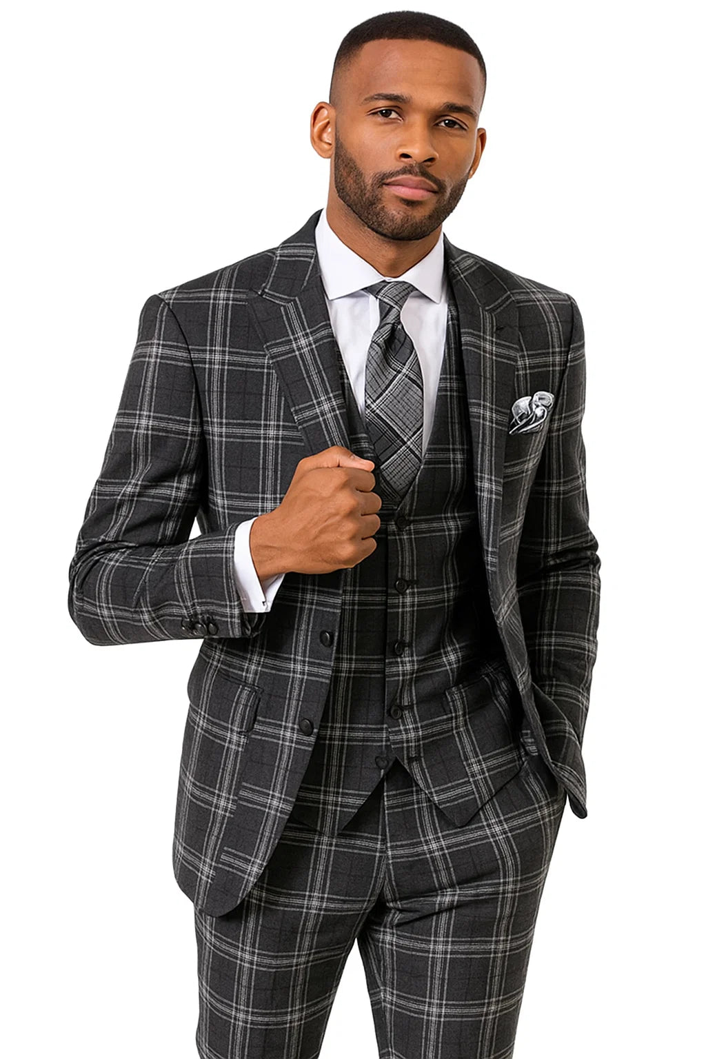 Black Windowpane Suit