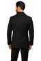 Black classic-fit suit with tailored jacket (straight cut, single vent) and 100% wool fabric. Includes baggy pleated wide-leg pants for a loose fit.