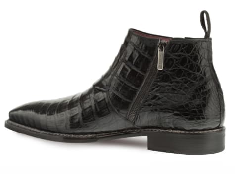 Blackmore Black Genuine Crocodile Dress Boot by Mezlan – Exotic Plain Toe Boot Made in Spain