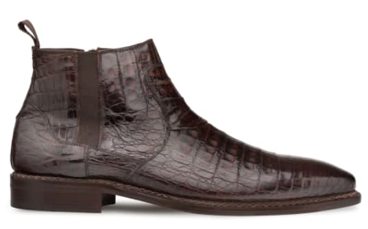 Blackmore Brown Genuine Crocodile Dress Boot by Mezlan – Luxury Exotic Leather Boot Made in Spain