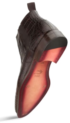 Blackmore Brown Genuine Crocodile Dress Boot by Mezlan – Luxury Exotic Leather Boot Made in Spain