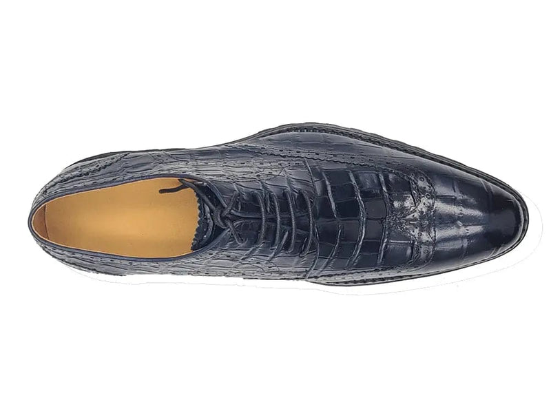 Carrucci Blucher Style Alligator Embossed Oxford