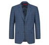 Renoir Clothing - Renoir Suit - Renoir Fashion - Performance 3-piece Classic Fit Blue Windowpane Check Renoir Suit