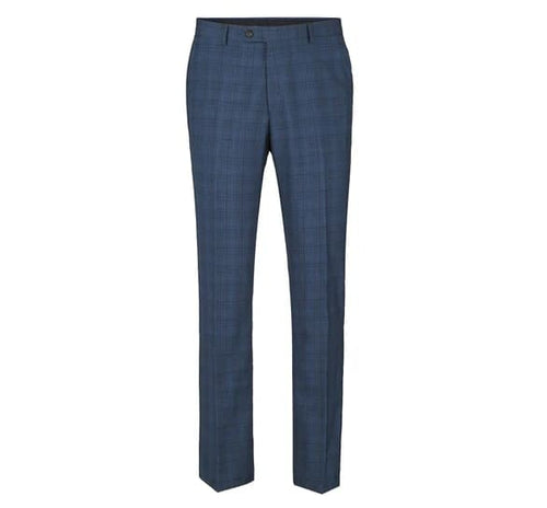 Renoir Clothing - Renoir Suit - Renoir Fashion - Performance 3-piece Classic Fit Blue Windowpane Check Renoir Suit
